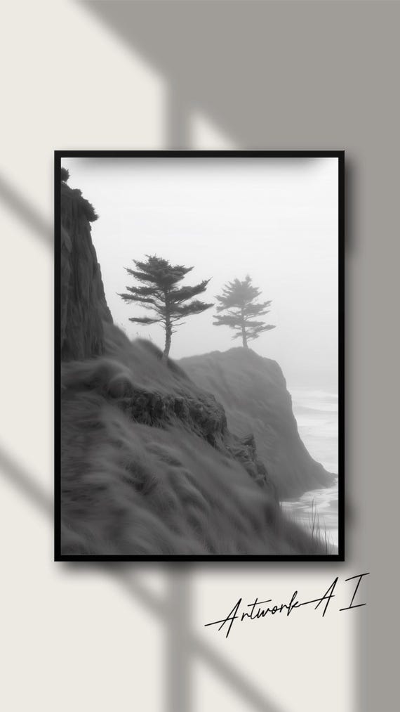 Misty Pines Mystical Nature Posters With Minimalist Elegance