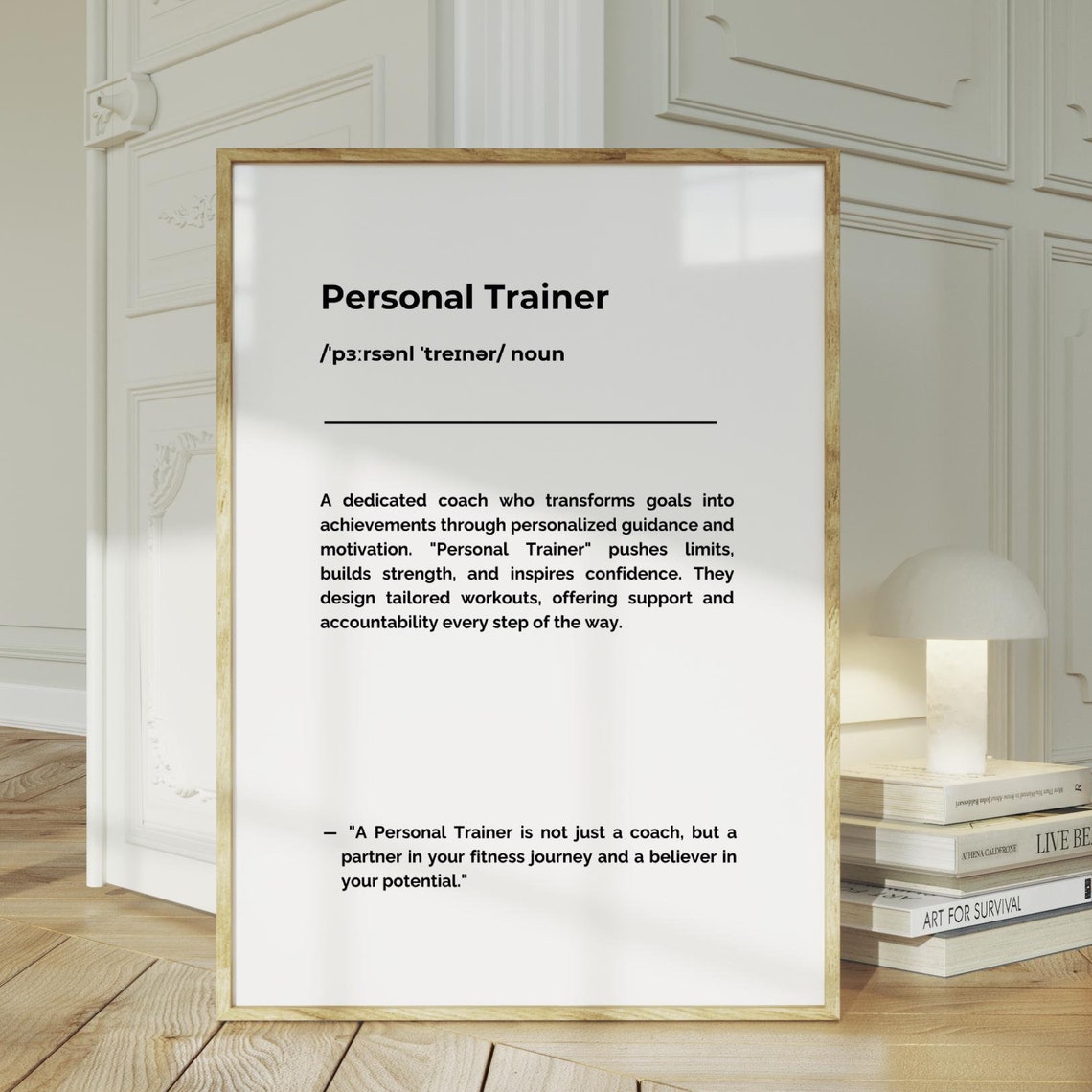 Personal Trainer Definition Poster Fitness Coach Gift Wall Decor
