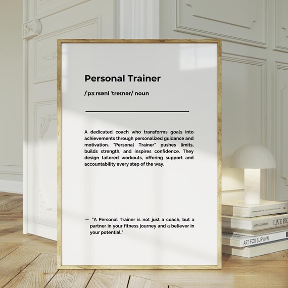 Personal Trainer Definiton Wall Art Typography Home Gym Decor Gym Wall Art Gym Sign