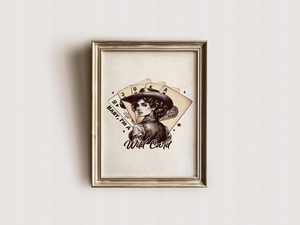 Retro Wild Card Cowgirl Vintage Cards Quote Western Style Poster - Image 3