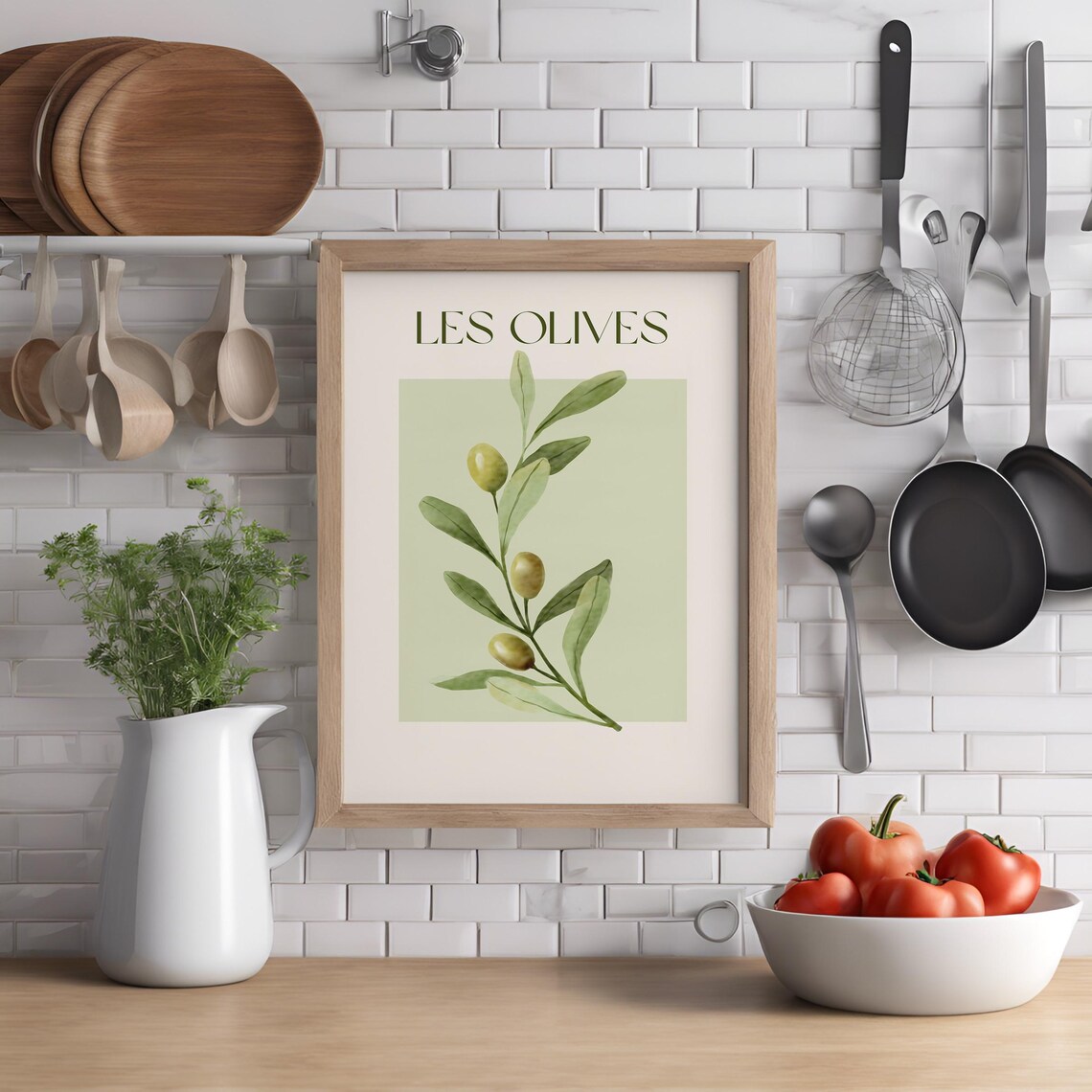 Olives Illustration Art Print, Botanical Kitchen Decor - Image 3