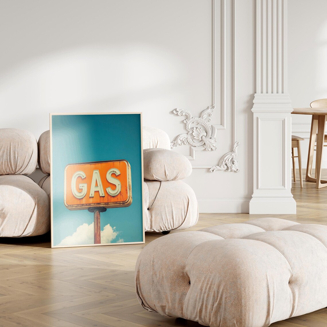 Vintage Gas Station Sign Art Print, Retro Road Trip - Image 3