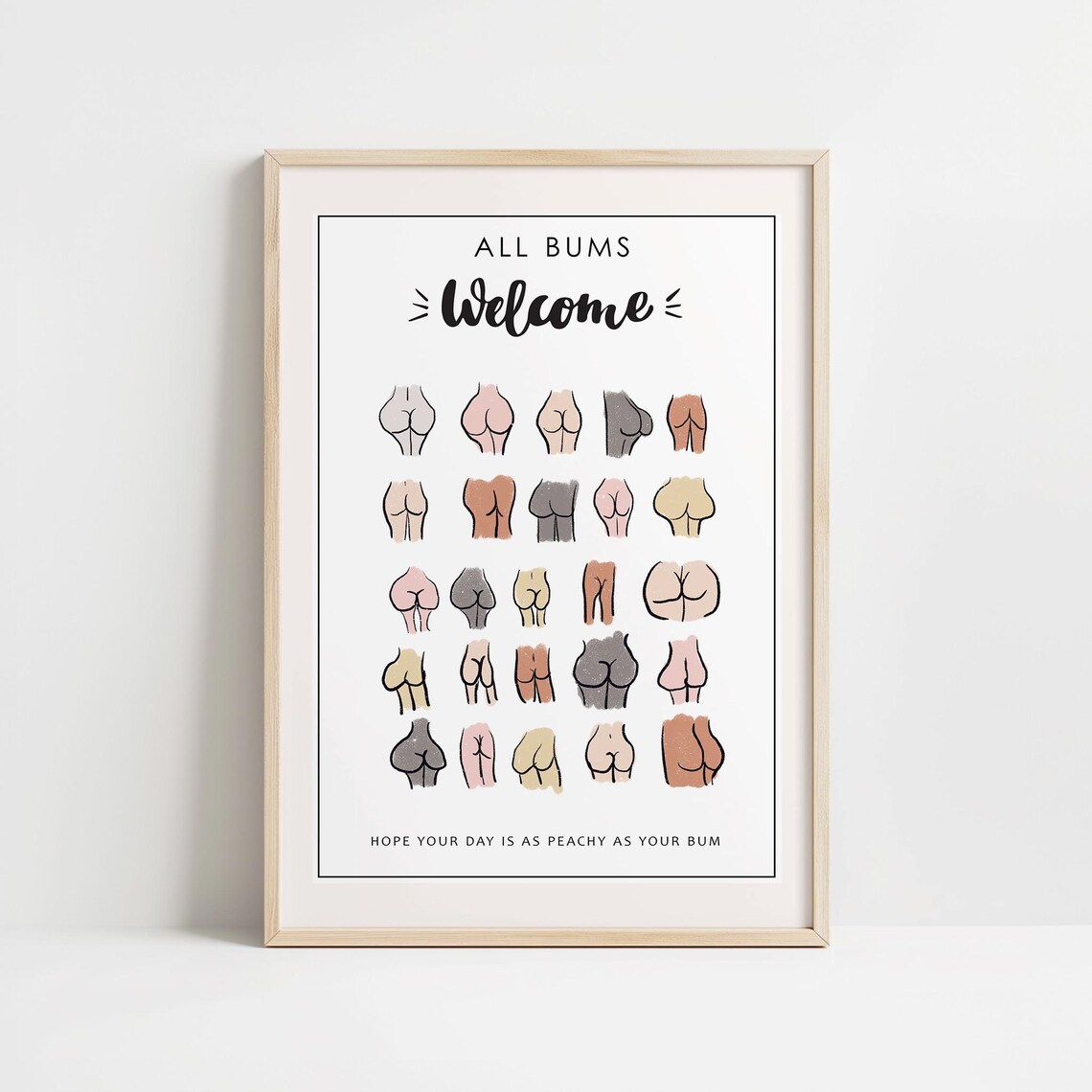 All Bums Welcome Funny Bathroom Poster Print