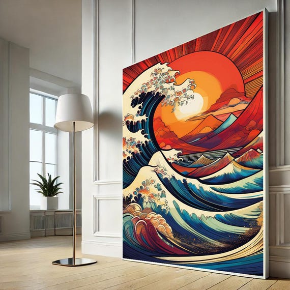Hokusai Great Wave Canvas Wall Art Stunning Japanese Print For Home Decor Lovers And Ocean Enthusiasts