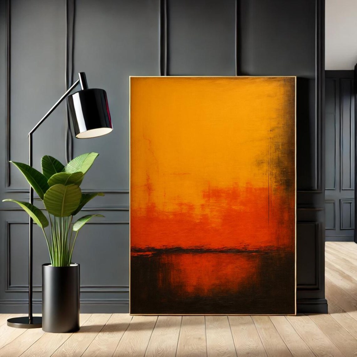 Mark Rothko Style Orange Red Color Field Abstract Reproduction Poster