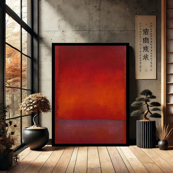 Mark Rothko Red Minimalist Home Decor Canvas Wall Art Modern Print Painting Abstract For