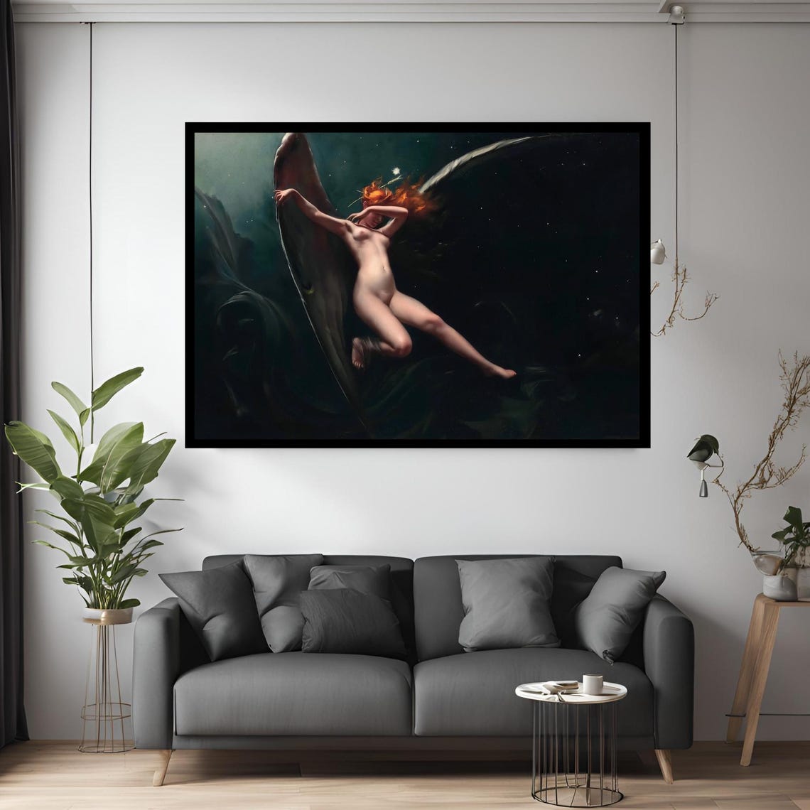 A Fairy Under Starry Skies Luis Ricardo Falero Canvas Wall Art Modern Print Abstract Decor For Home