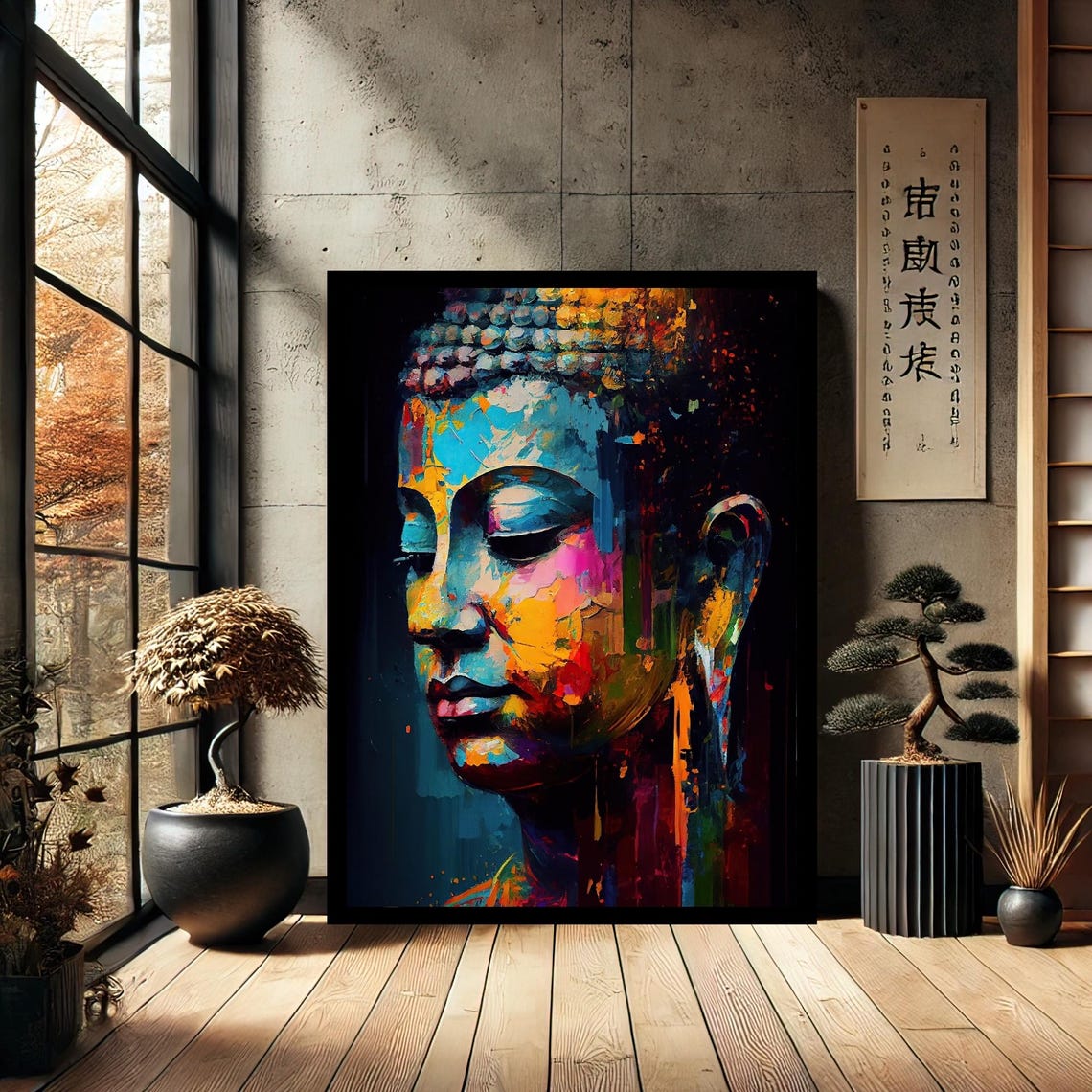 Colorful Buddha Buddhism Canvas Print Painting Wall Art Modern Abstract Home Decor