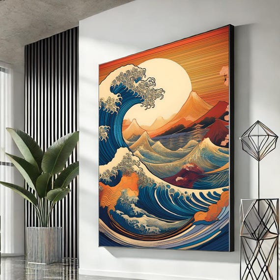 Hokusai Great Wave Canvas Wall Art Stunning Japanese Print For Home Decor Lovers And Ocean Enthusiasts