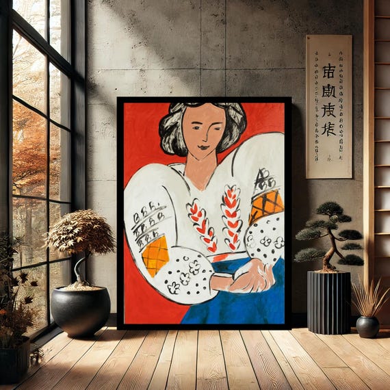 Henri Matisse La Blouse Roumaine 1940 Home Decor Canvas Wall Art Modern Print Abstract For