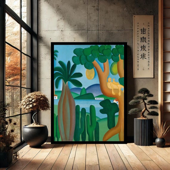 Tarsila Do Amaral Abaporu Brazil Modern Canvas Wall Art Abstract Home Decor Print