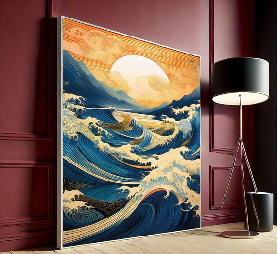 Hokusai Great Wave Canvas Wall Art Stunning Japanese Print For Home Decor Lovers And Ocean Enthusiasts