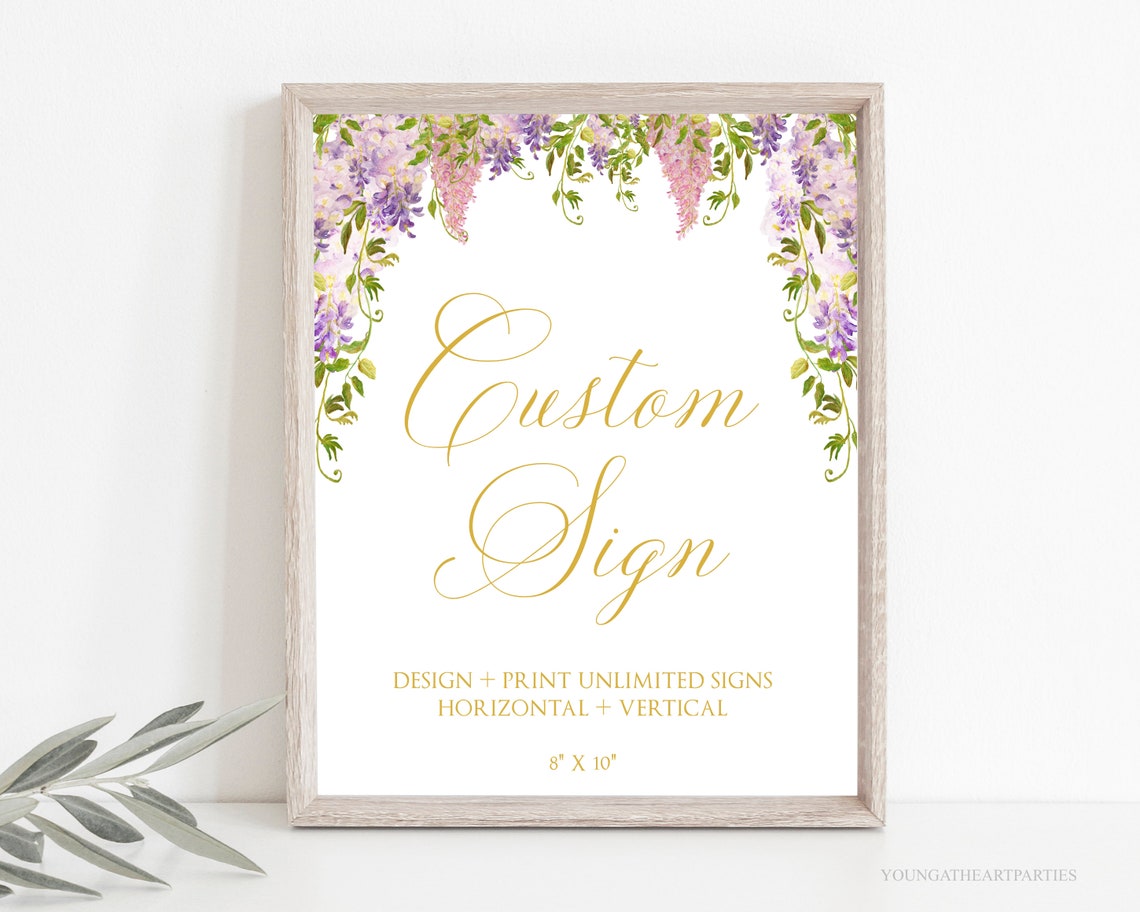 Wisteria Custom Wedding Sign Design Service Info Graphic Poster