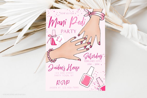 Mani Pedi Party Invitation Spa Party Invitation Girls Spa Birthday Party Invitation Ladies Night Invitation Bridal Shower Invite