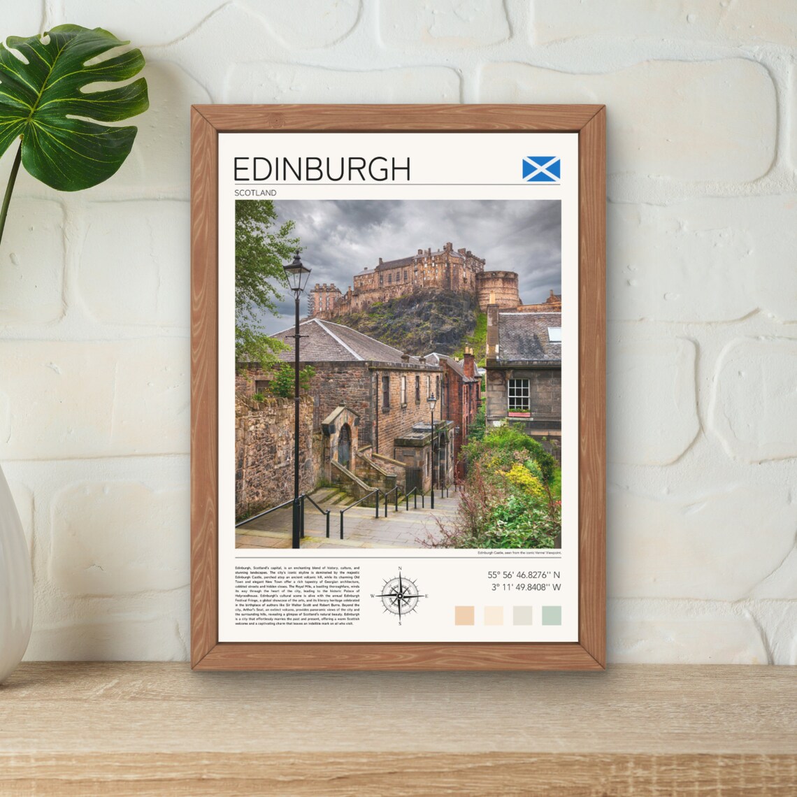 Edinburgh Scotland Castle Old Town Royal Mile Historic Travel Poster