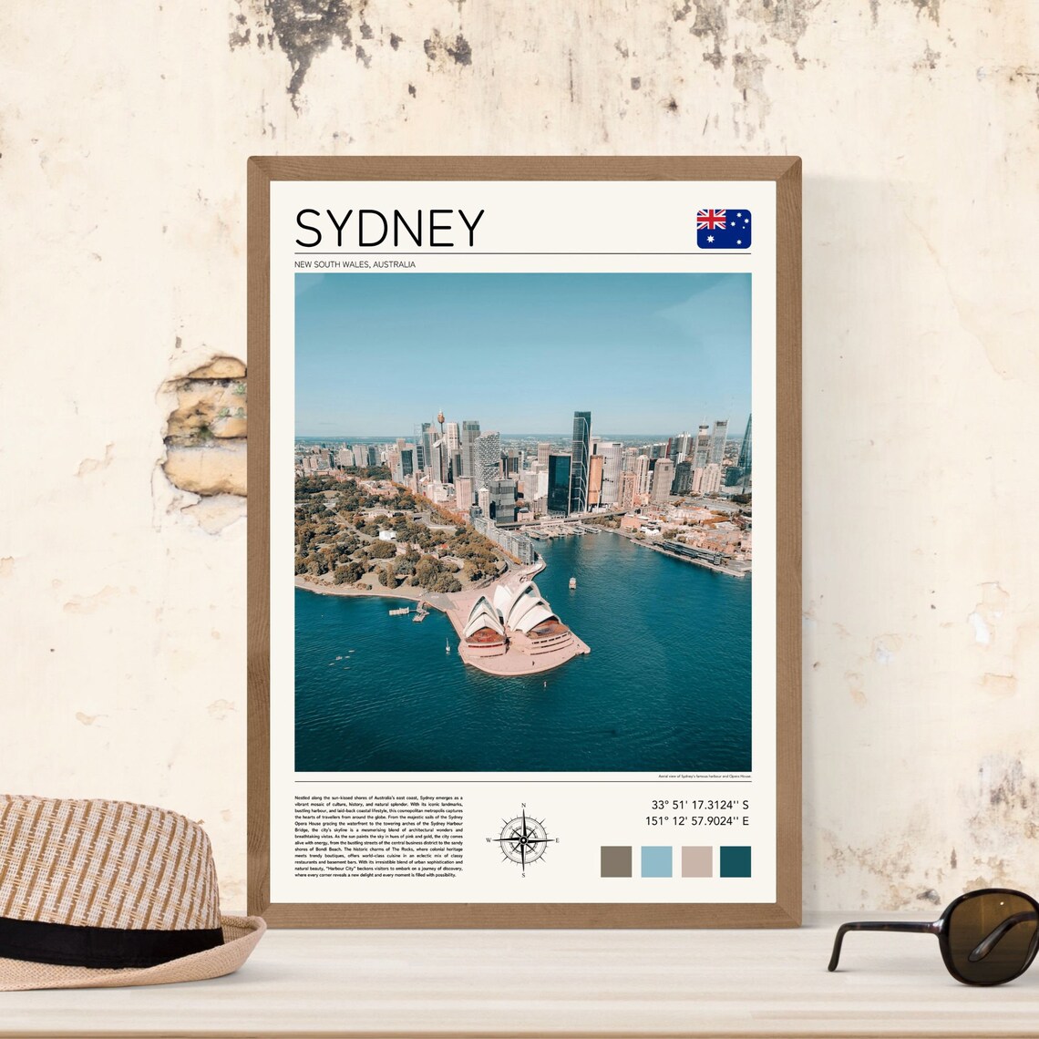 Sydney Harbour Opera House Aerial Photo Australia Travel Poster - Image 2