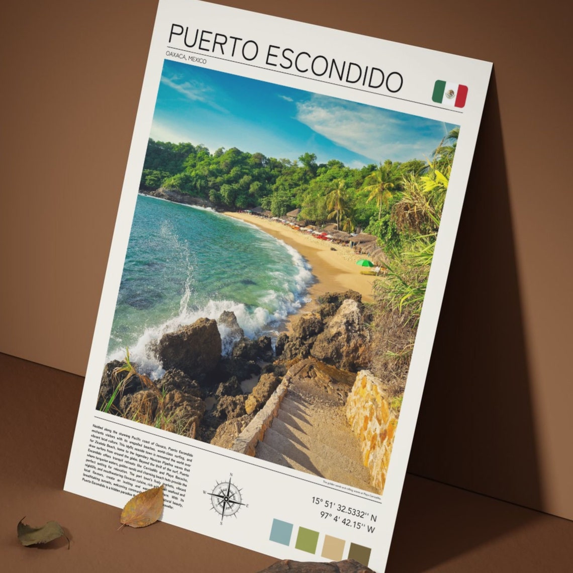 Puerto Escondido Mexico Golden Cove Surf Waves Pacific Coast Poster - Image 4