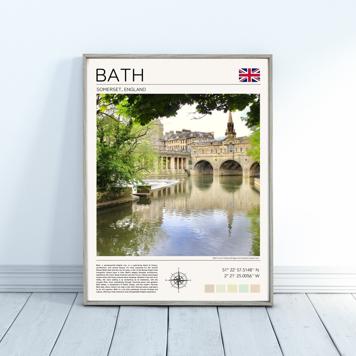 Bath England Pulteney Bridge River Avon Georgian Architecture Poster - Image 4