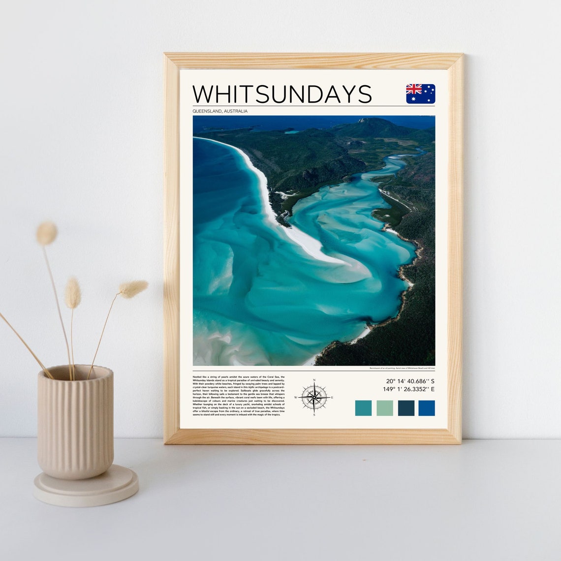 Whitsundays Australia Aerial Swirling Sands Turquoise Inlet Poster - Image 2
