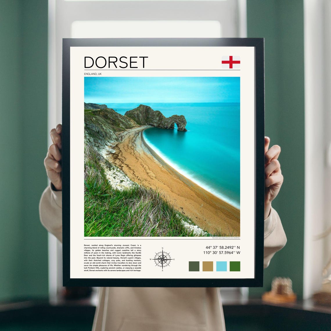Dorset Durdle Door Jurassic Coast England Limestone Arch Beach Poster - Image 3