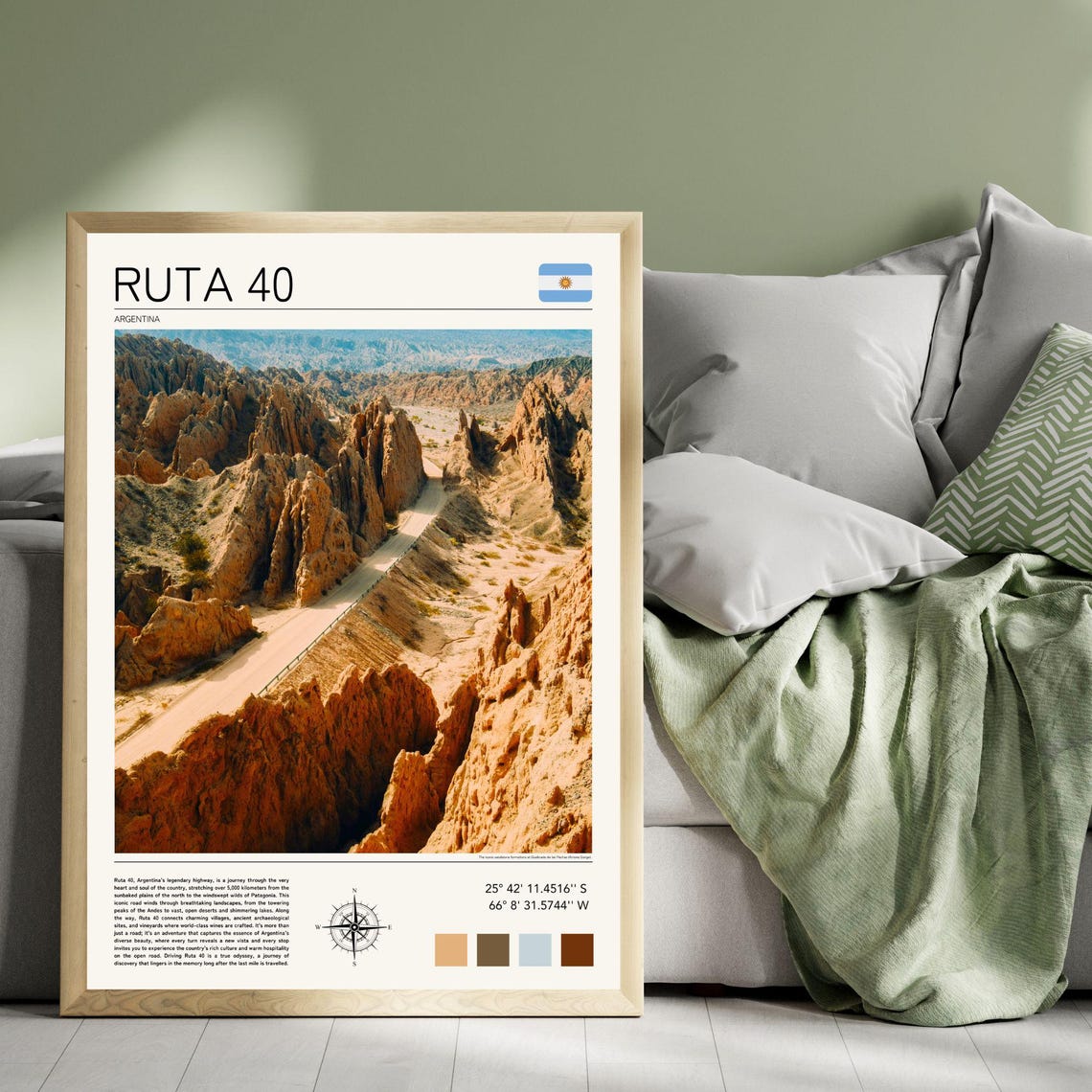 Ruta 40 Argentina Desert Canyon Red Rock Road Trip Adventure Poster - Image 5