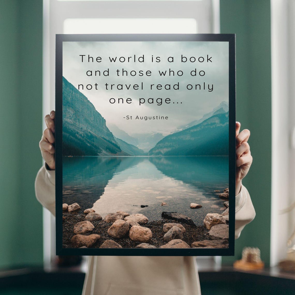 The World Is a Book Travel Quote St Augustine Mountain Lake Poster - Image 2