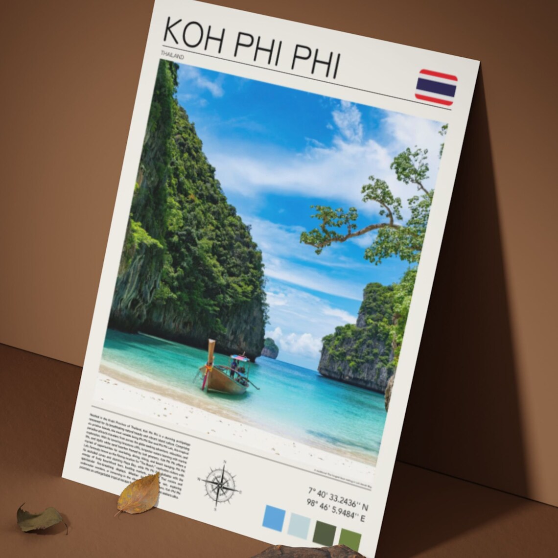 Koh Phi Phi Print Koh Phi Phi Wall Art Koh Phi Phi Poster Thailand Island Art Beach Print Thailand Beach Print Phi Phi Islands - Image 2