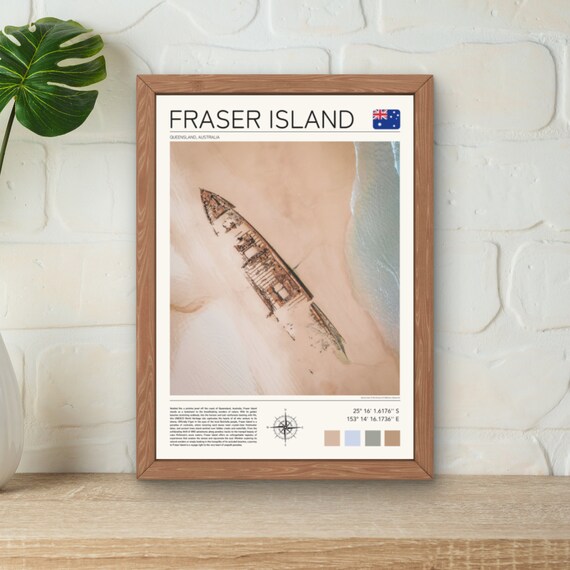 Fraser Island Print Kgari Print Fraser Island Wall Art Kgari Wall Art Australia Travel Art Kgari Island Poster Australia Art