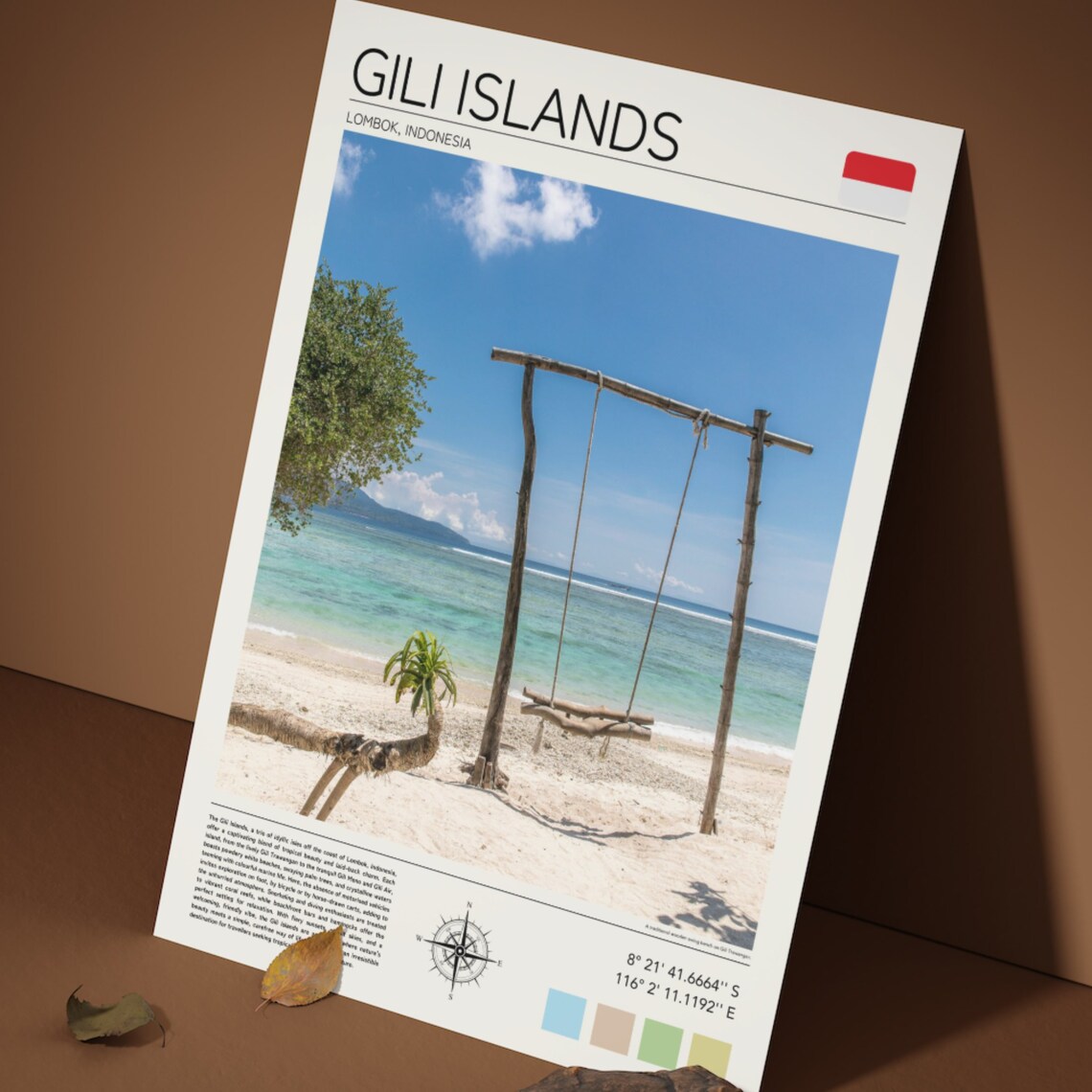 Gili Islands Travel Poster, Lombok Beach Photo - Image 4