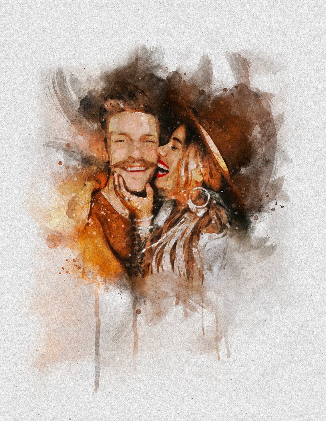 Custom Wedding Portrait Watercolor From Photo Art Print - Image 3