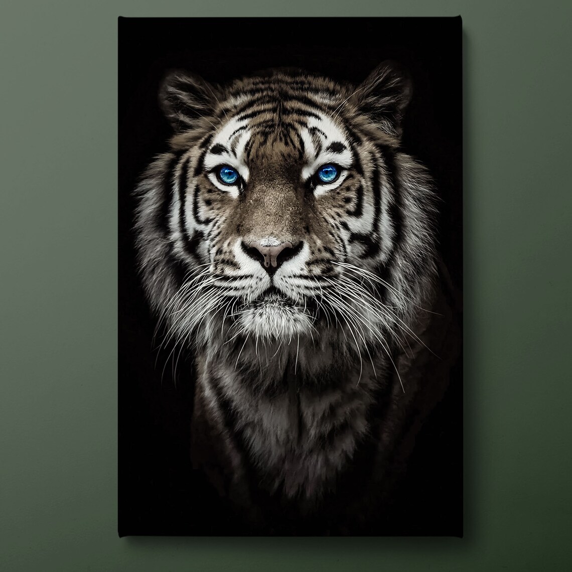 Tiger Wall Art, Blue Eyes Tiger Animal Print