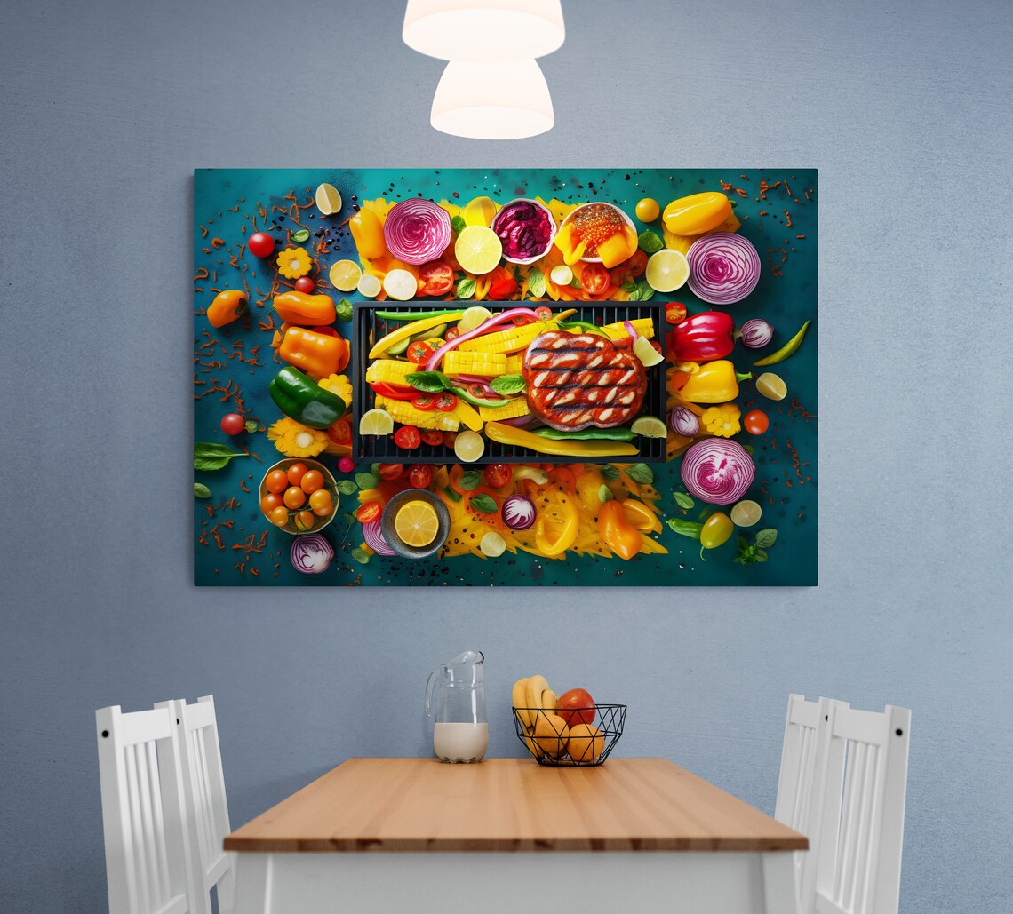 Roasted Meat With Vegetables Steaming Hot Kitchen Food Photography Art - Image 3