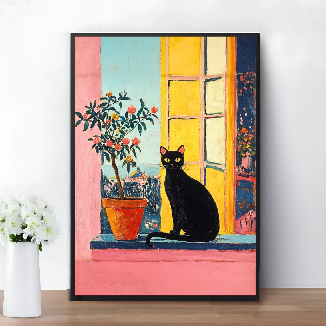 Henri Matisse Black Cat Open Window Art Print - Image 4
