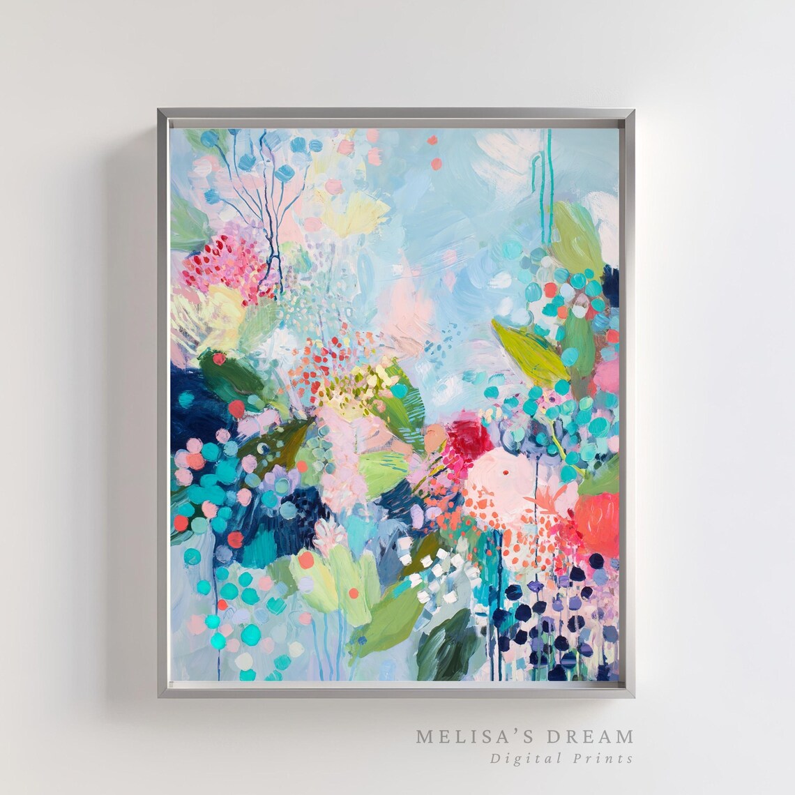 Pastel Floral Painting, Abstract Botanical Art Print
