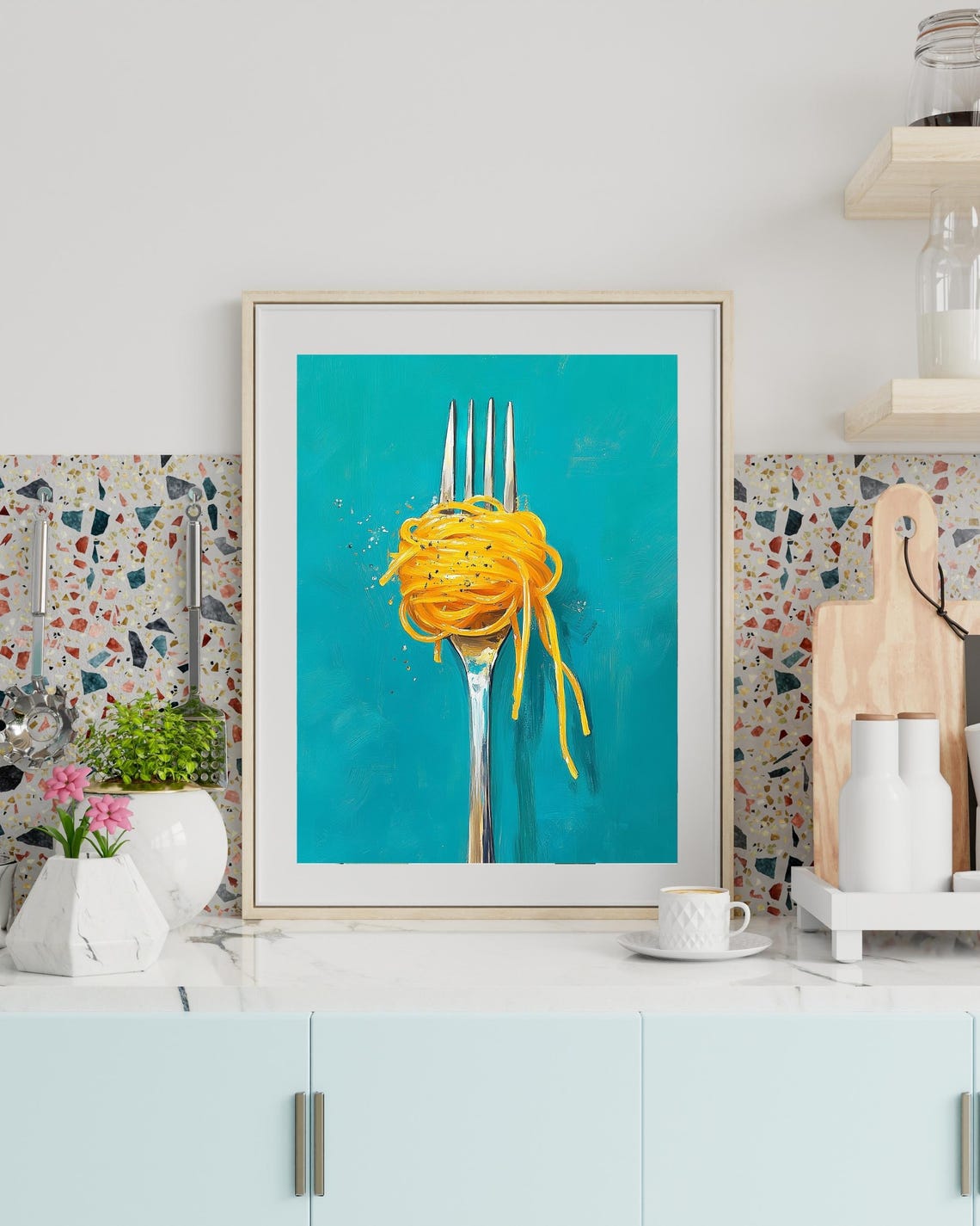 Retro Pasta Spaghetti Kitchen Humor Poster Print - Image 4