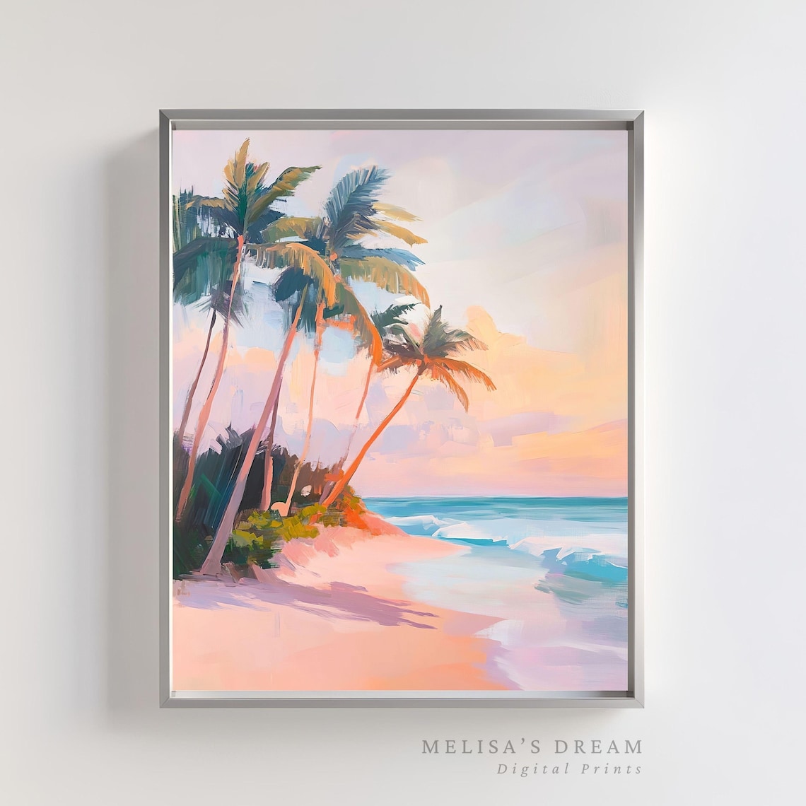 Tropical Beach Palm Tree Sunset Coastal Landscape