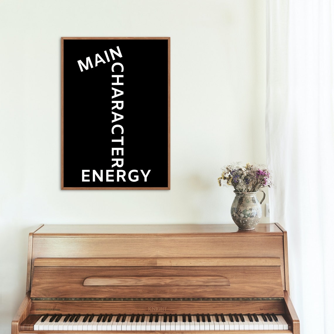 Main Character Energy Bold Typography Black Minimalist Poster - Image 2