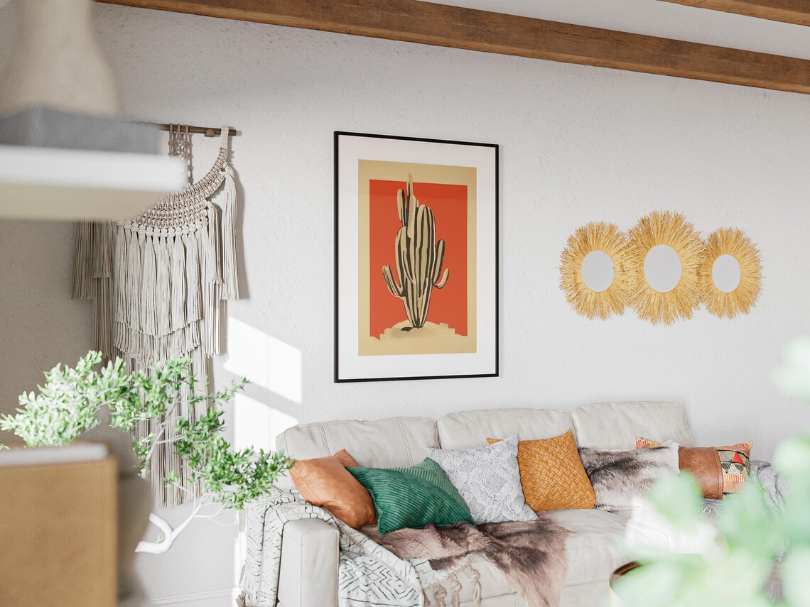 Cactus Boho Vintage Botanical Art Poster - Image 3