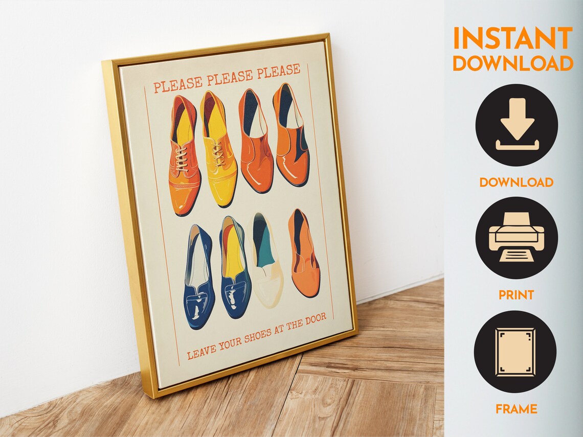 Leave Your Shoes At The Door Funny Retro Poster - Image 6