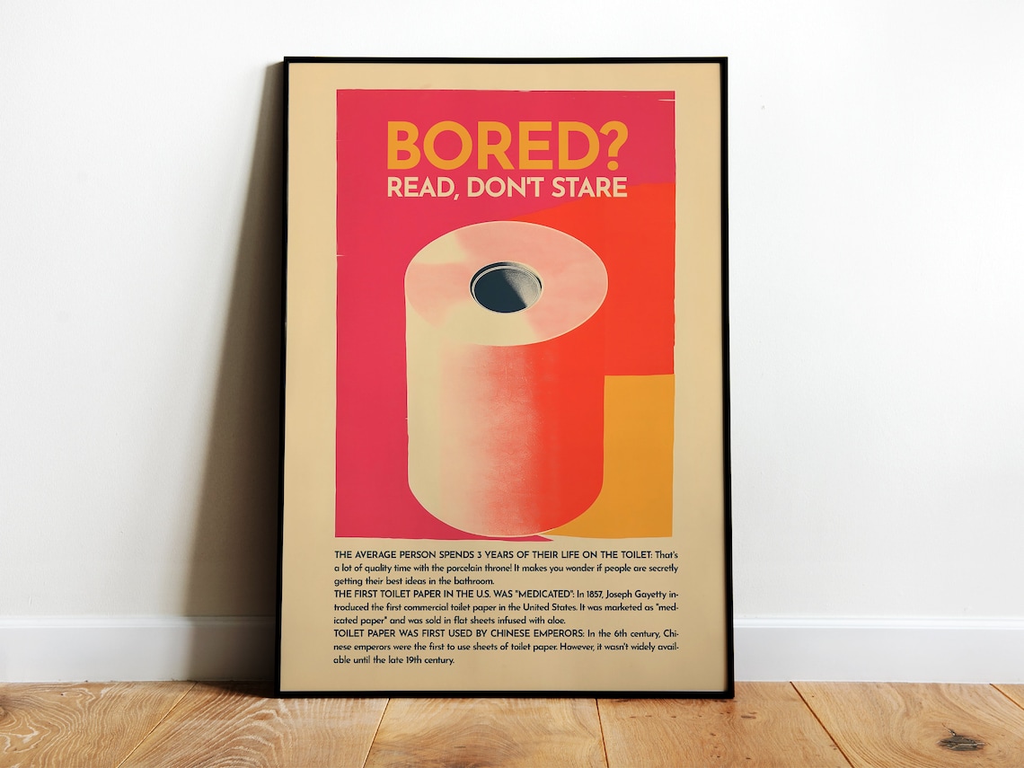 Retro Toilet Bathroom Humor Poster Print