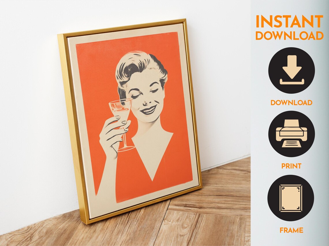 Retro Kitchen Cocktail Poster, Vintage Bar Decor - Image 6