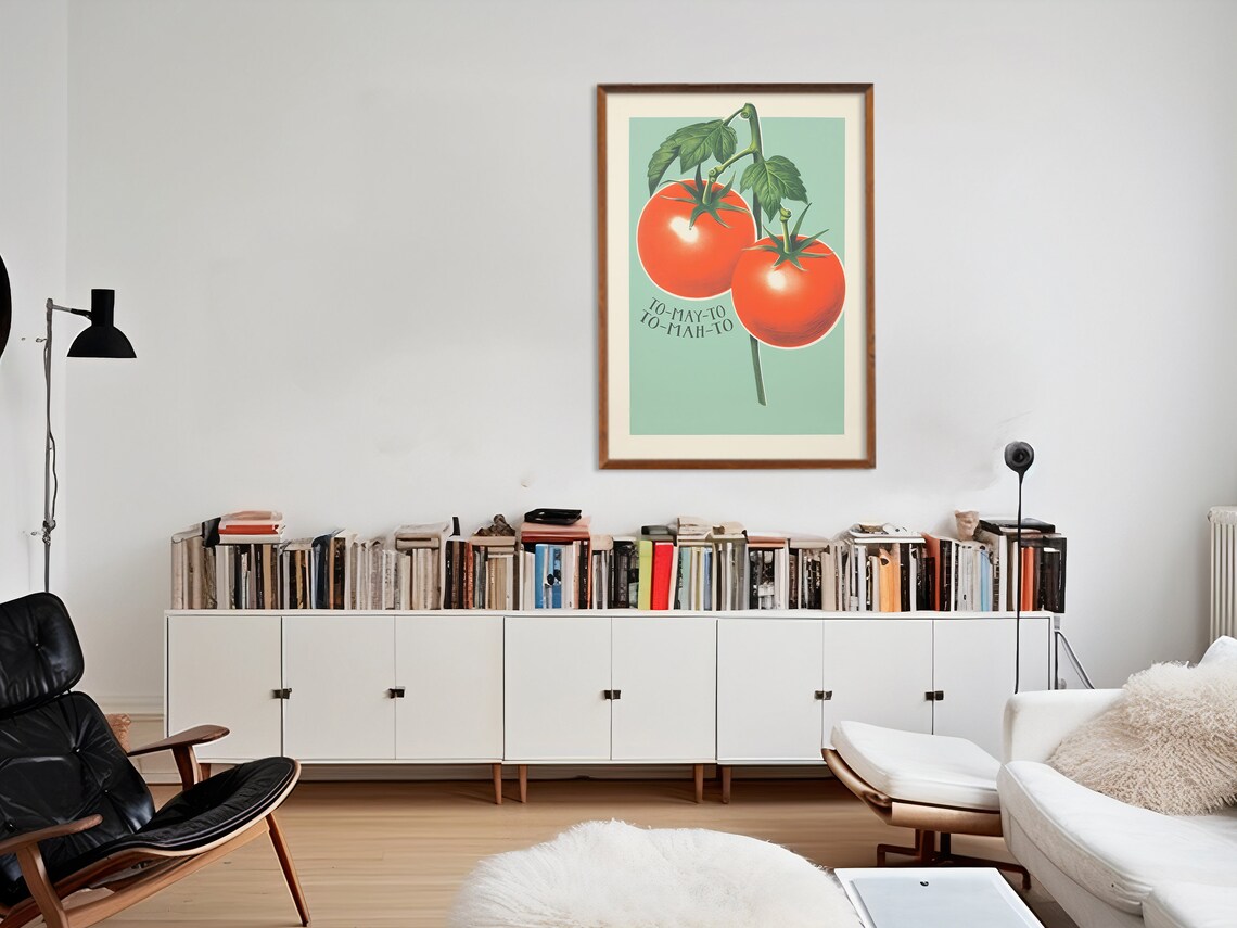 Funny Tomatoes Kitchen Retro Food Art Print - Image 2