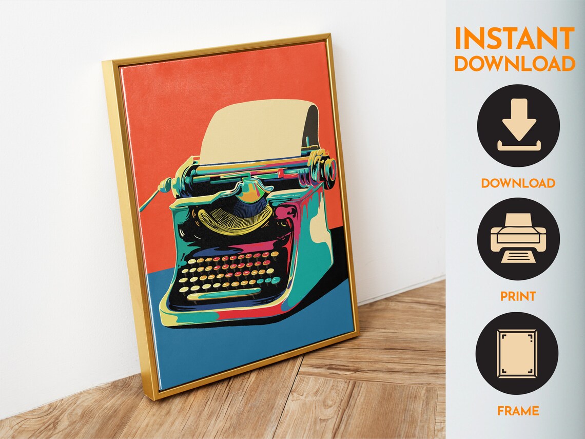 Retro Typewriter Print, Maximalist Literary Art - Image 6