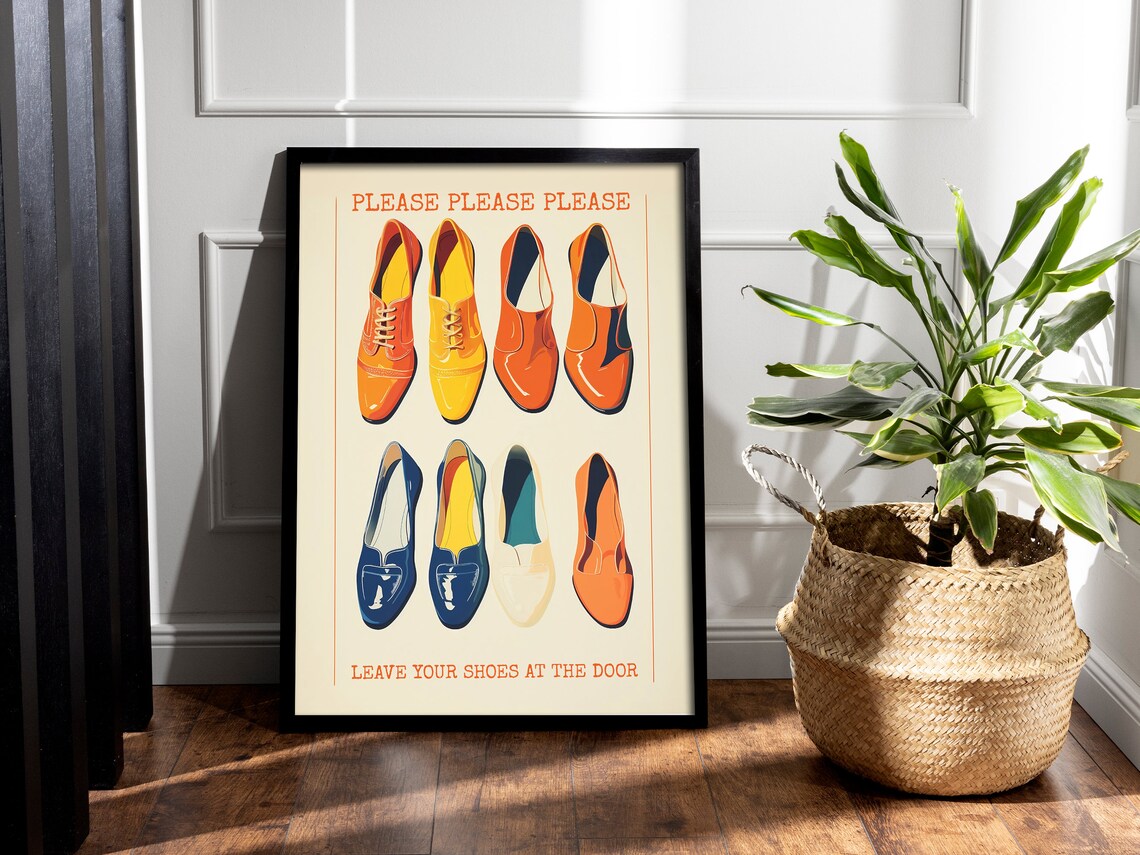 Leave Your Shoes At The Door Funny Retro Poster - Image 3