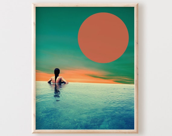 Moody Art Print Maximalist Wall Large Eclectic Decor Mixed Media Cool Posters Over Bed