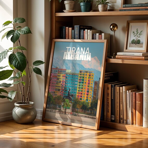 Tirana Albania Cityscape Print Skanderbeg Square Wall Art