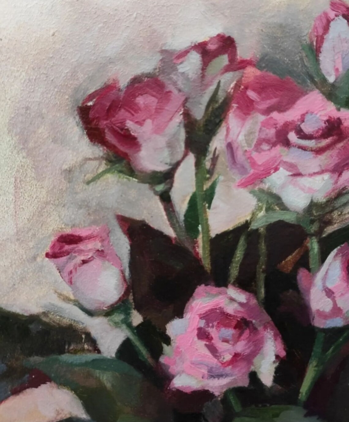 Fresh Pink Roses in Glass Vase Romantic Floral Still Life Poster - Image 5