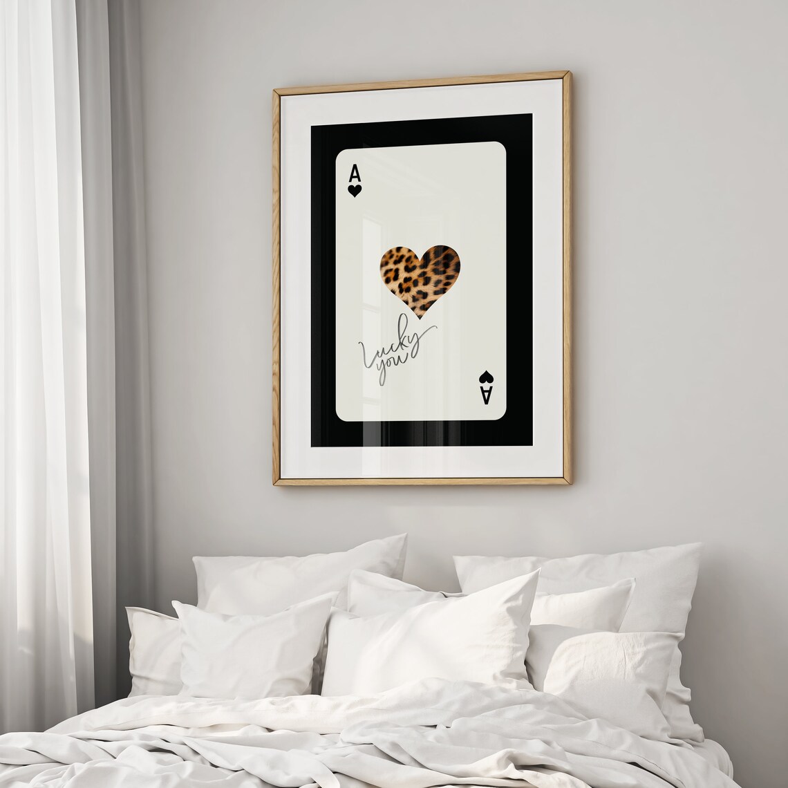 Ace Of Hearts Leopard Print Retro Poster, Y2K - Image 2
