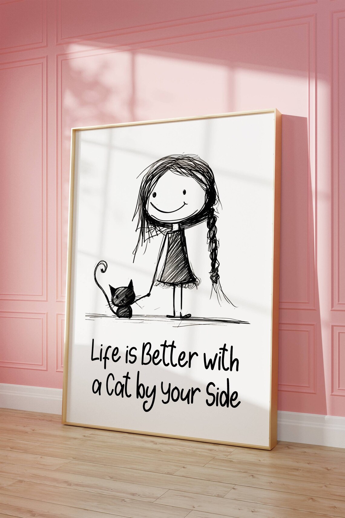 Cat Friendship Art Print, Cats Wall Decor - Image 6