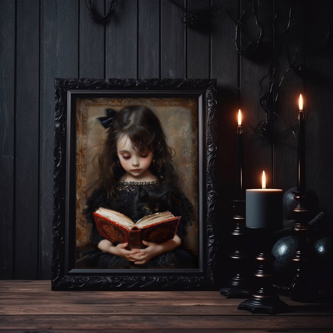 Girl Reading to Her Cat, Cat Wall Art Print - Image 7
